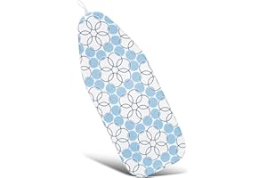 Duwee 12"x32" Cotton Replacement Table Top Ironing Board Cover Durable Thicken Felt Material Padding with Elastic Cord (Circle)