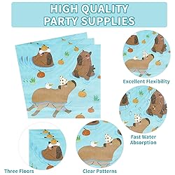96 Pcs Capibara Birthday Party Supplies Cute