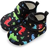Scurtain Unisex Kids Toddler Slippers Socks Artificial Woolen Slippers with Non-slip Rubber Sole