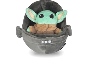STAR WARS for Pets Baby Yoda The Child in Cradle Ball Figure Dog Toy | Small Plush Toys Fabric Plush Dog Toy, Squeaky Plush Toys for All Dogs,Multi,4 Inch,FF15146