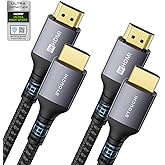 10K 8K HDMI Cables 2-Pack 6.6FT, Stouchi (Certified) 48Gbps Ultra High Speed HDMI® Cable for PS5 4K@120Hz Gaming, 8K@60Hz TVs