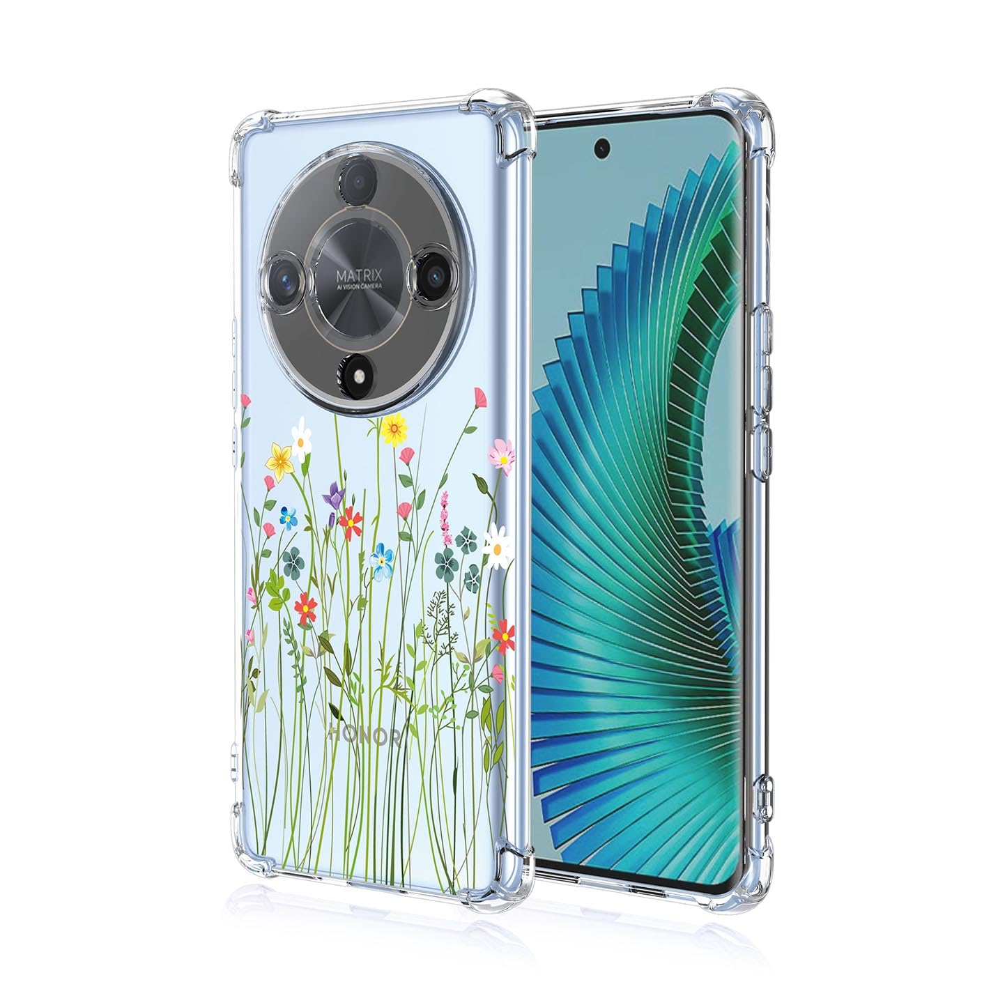 BORYA Case for Honor Magic6 Lite 5G (Magic 6 Lite), Shockproof TPU Bumper Clear Ultra Thin Soft Silky Premium Silicone Cover with Cute Elegant Simple Pattern, Colorful Flowers — image 1