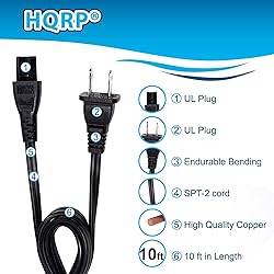HQRP AC Power Cord Compatible with Aiwa Exos-9