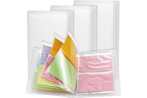 Bercoor 3 Pack 3 x 5 Index Cards Holders, Holds 240 Pieces Cards, Organizer Pouches Book Binder for Note, Study and Recipe