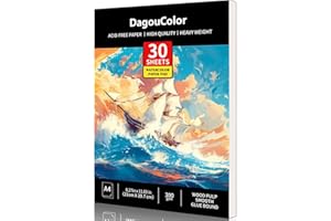 DagouColor Watercolor Paper Pad, A4, 1 Pack, 30 Sheets, 140lb/300gsm Cold-pressed Paper, Artist Book for Adults Kids, Paintin