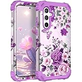 TEECOVER for Samsung Galaxy S25 Case, Heavy-Duty Shockproof Full Protection Hard Plastic Bumper + Soft Silicone Rubber Protective Case for Galaxy S25 6.2-Inch, Violet