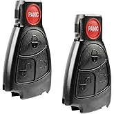 Key Fob Keyless Entry Remote Shell Case & Pad fits C Class, CLK, CLS, E Class, G Class, SLK Class, AMG, Set of 2
