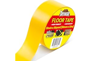 TAPEBEAR Floor Tape Yellow Vinyl Tape 2" x 36Yards, Floor Caution Marking Dance Splicing Tape Safety Warning Stripe Abrasion-