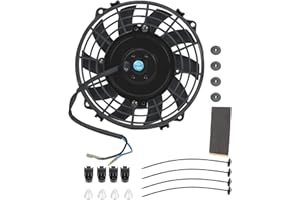 LUCASNG 7" inch Black Slim Fan Push Pull Electric Radiator Cooling 12V 800 CFM Mount Kit Universal