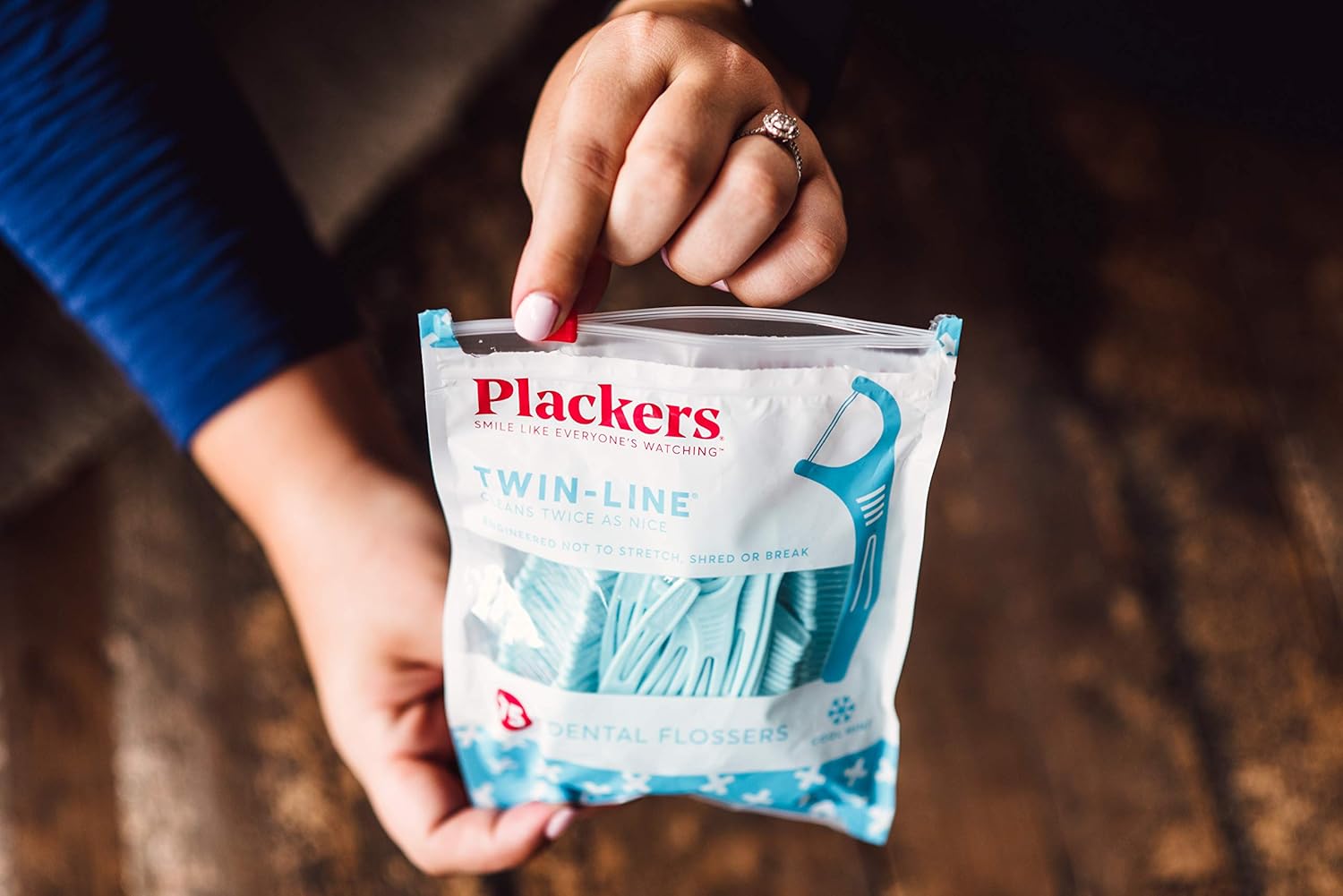Plackers Twin-Line Dental Floss Picks, 75 Count (Pack of 4), Blue : Beauty