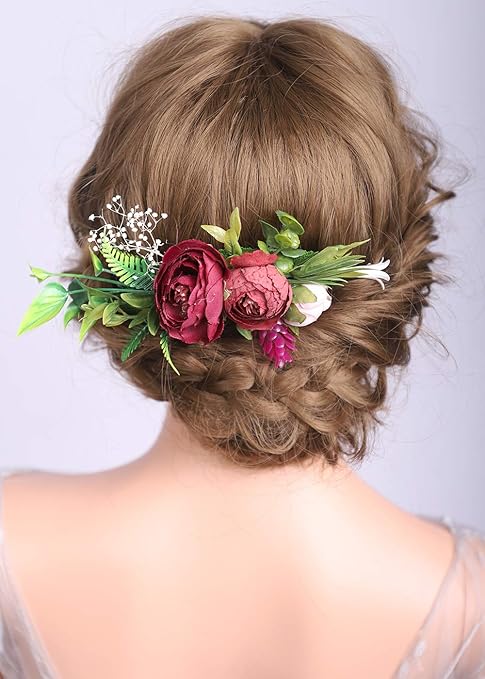 Deniferymakeup Peigne à Cheveux En Forme De Marguerite Rouge
