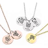 Custom Pet Portrait Memorial Necklace – Personalized Dog or Cat Jewelry with Photo & Name – Christmas, Birthday or Pet Loss Gift for Dog Moms or Owners – Remembrance Keepsake