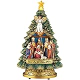 Collections Etc Musical Nativity Scene Christmas Tree Tabletop Figurine - Plays Silent Night