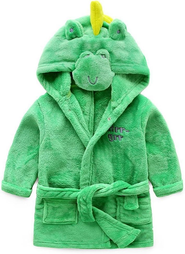 Kids Little Boys Girls Coral Fleece Bathrobe Unisex Kids Robe Pajamas Sleepwear FBA