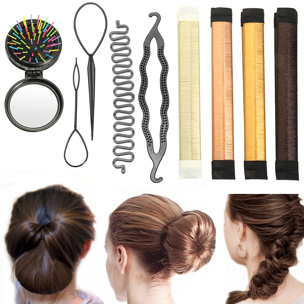 Hair Bun Maker, French Twist Magic Diy Hair Bun Snap Band, Easy Hair