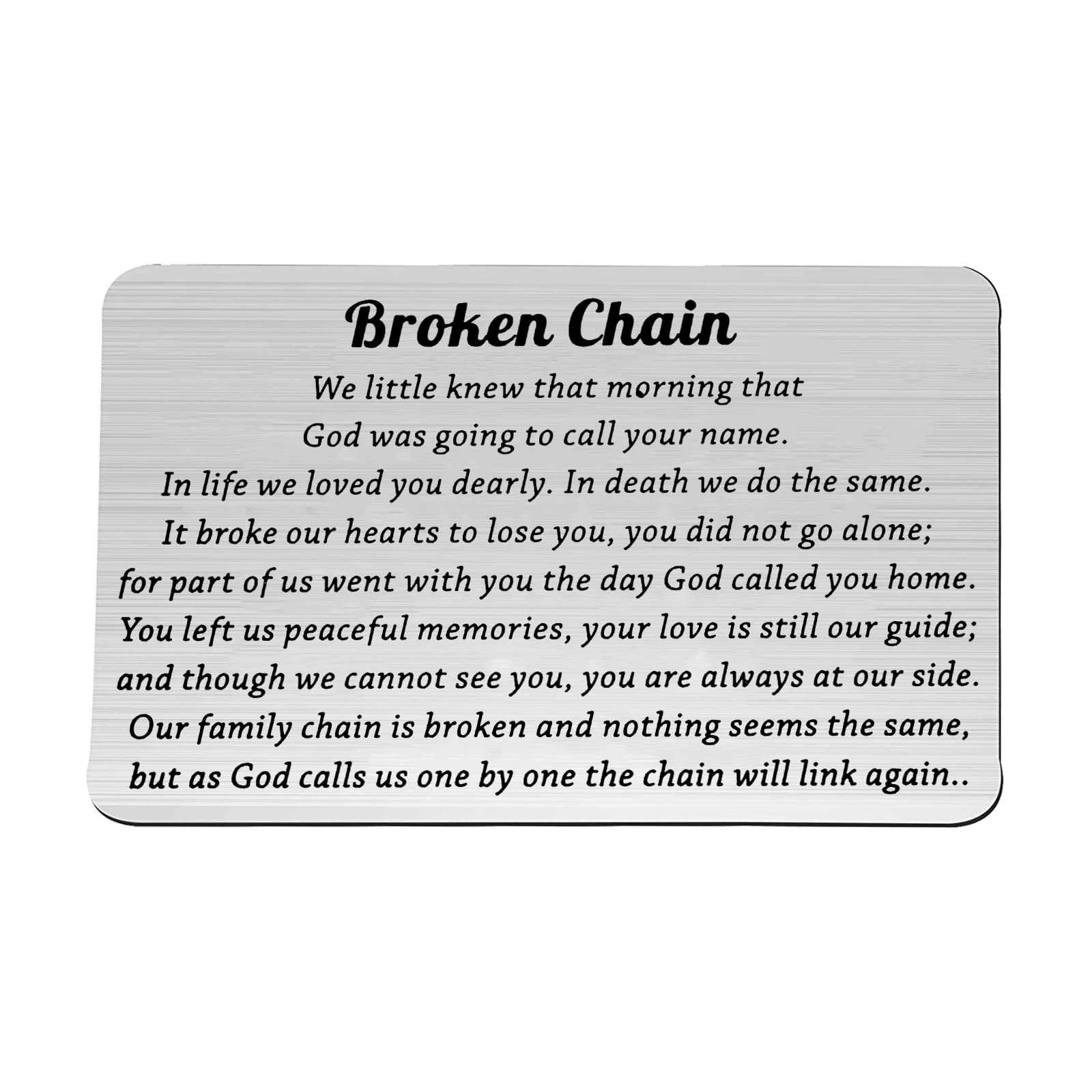 FEELMEM Broken Chain Wallet Card Sympathy Gift In Memory of Loved One Bereavement Gifts Condolence Funeral Gift Remembrance Card Gift (Broken Chain-wc)