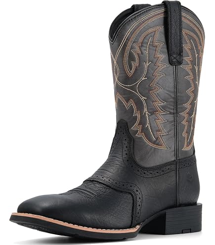Amazon.com | Generic Men's Genuine Leather Western Boot Square Toe