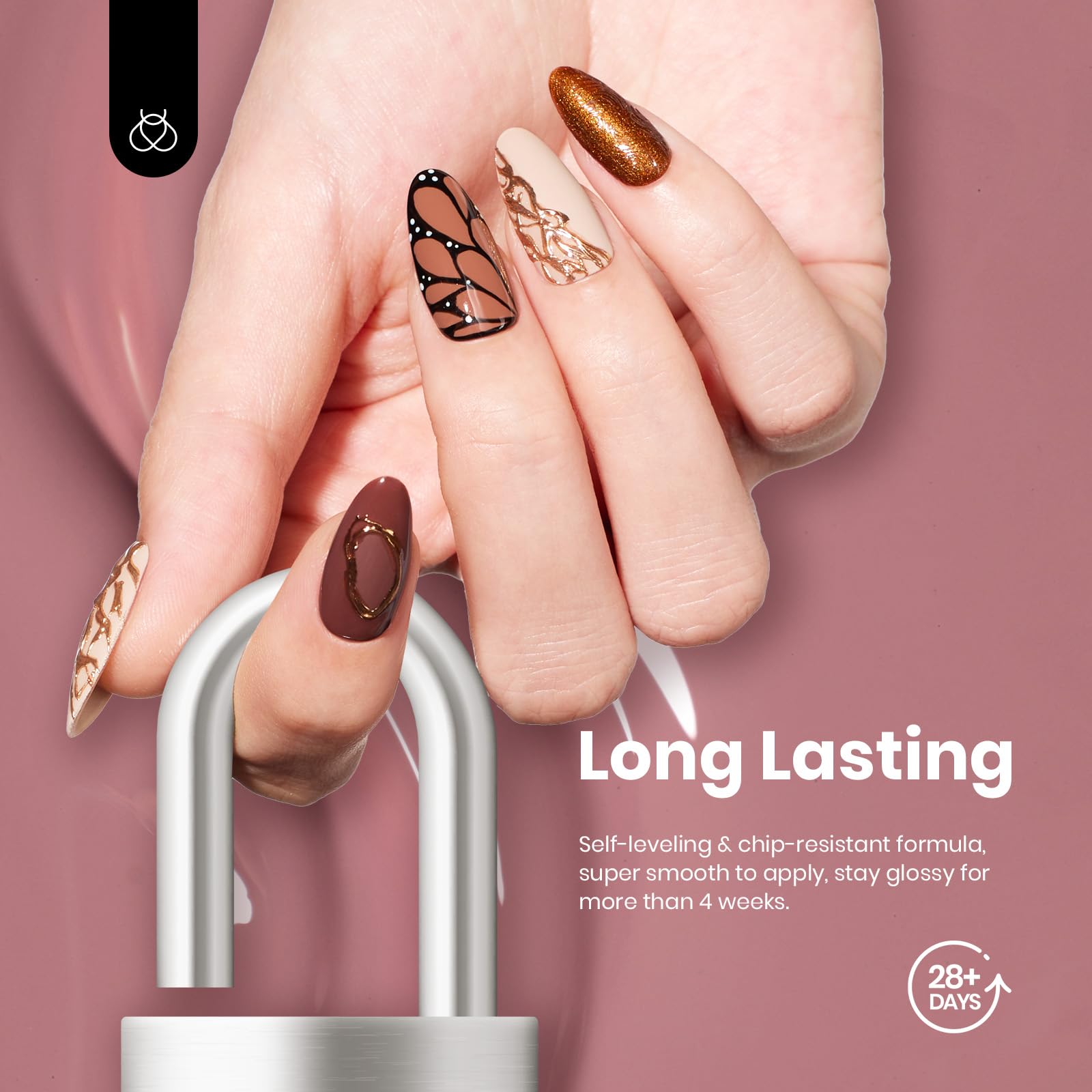 Beetles Neutral Gel Nail Polish Set 6Pcs, 15ml Nude Light Skin Dark Brown Warm Shades Nail Kit, Long Lasting DIY Art Salon & Home for Women Colorful Bottle Gel - Image 4