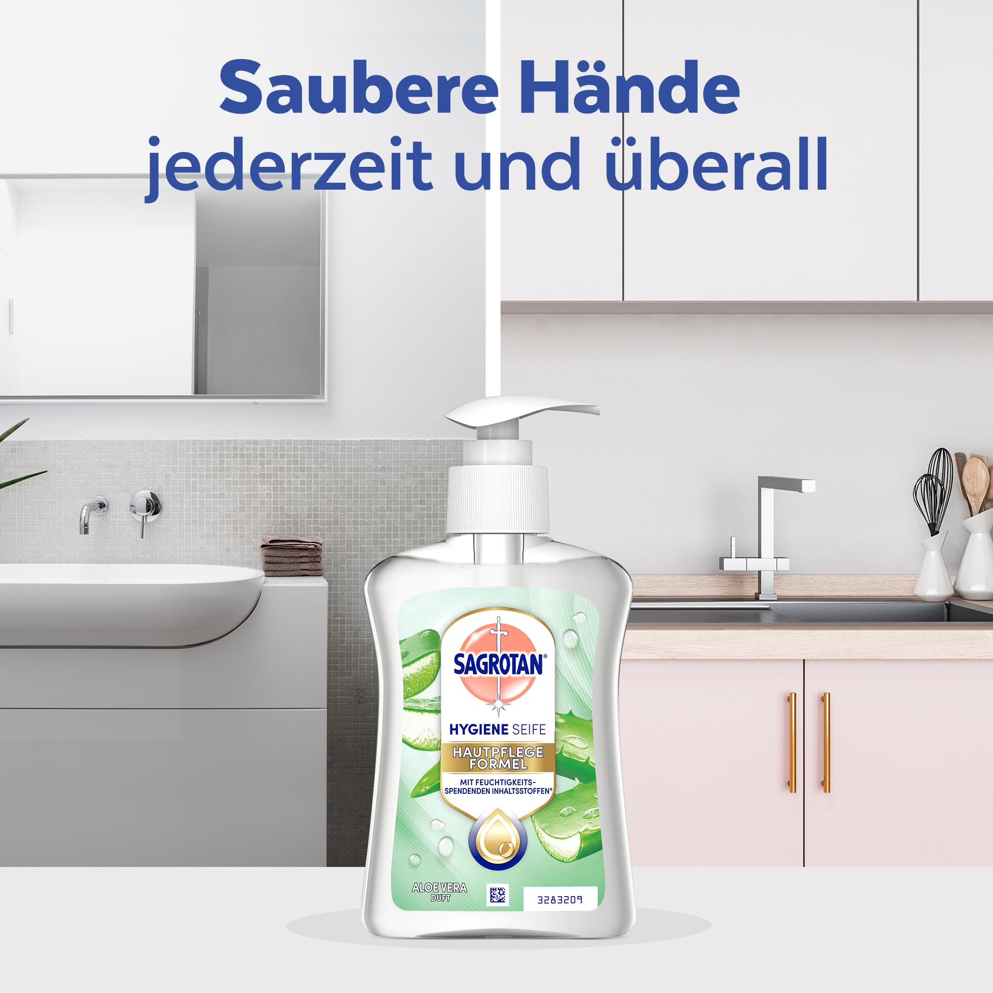 Sagrotan Handseife Aloe Vera – Feuchtigkeitsspendend und stark gegen Bakterien – 1 x 250 ml Handseife 5