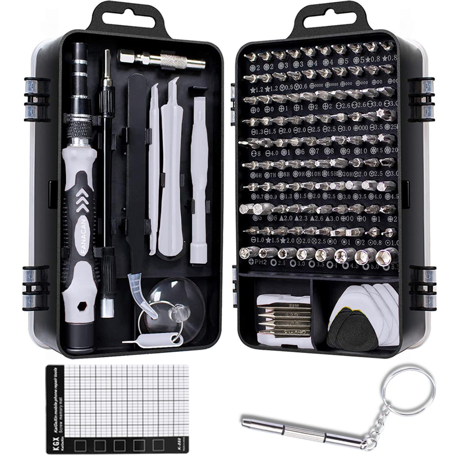 FANACAN 130in1 Precision Screwdriver Set, Magnetic Small Screwdriver Set, Electronic Repair Tool Kit, Compatible with iPhone, MacBook, Laptop, PC, Tablet, Phone, Computer, PS4, PS5, Switch (Grey) — image 1