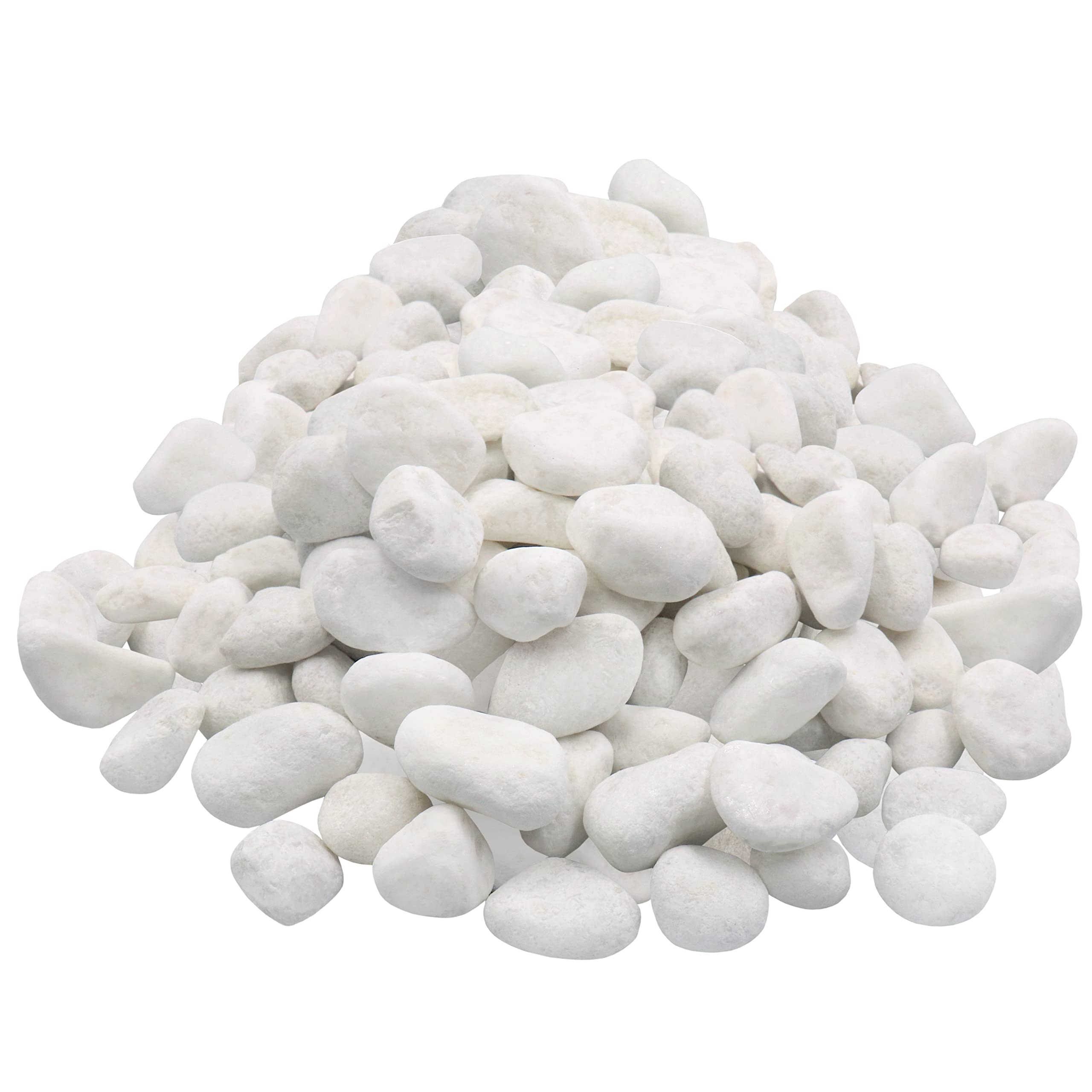 Koltose by Mash Unpolished White Pebbles 4.53Kg. 25mm-30mm Pebbles For Plants, Gardens, Fish Tank Gravel, Décor, Landscaping, Succulen, Matte White Finish