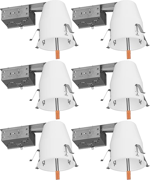 Sunco Lighting 6 Pack Of 4 Inch Remodel Led Can Air Tight Ic Housing Led Recessed Lighting Ul Listed And Title 24 Certified Amazon Com
