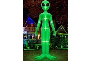 TURNMEON 14 Ft Giant Halloween Inflatable Alien Decoration with Built-in LEDs Outdoor Blow Up Alien Ghost Halloween Decor for Yard Garden Lawn Holiday Party