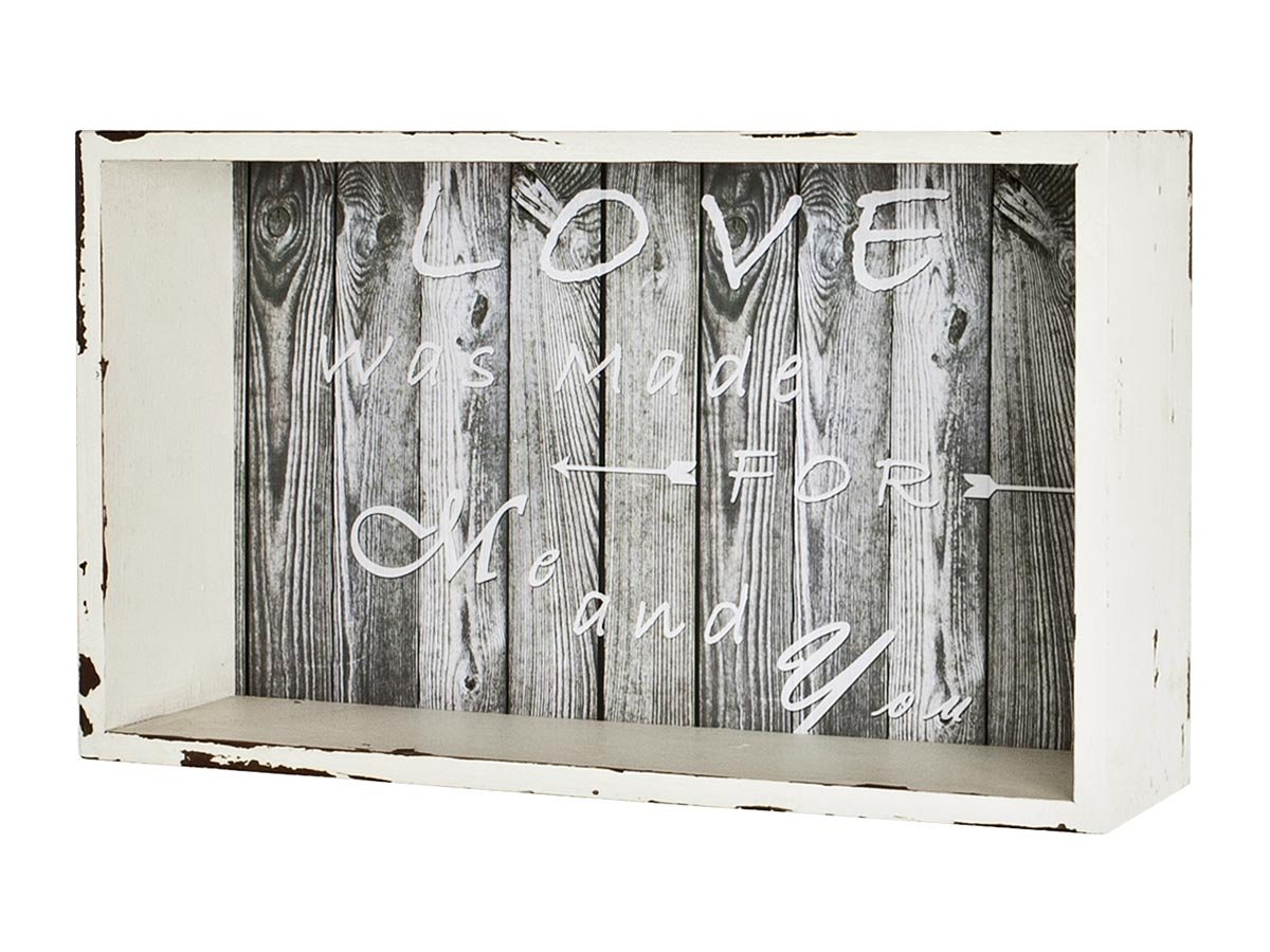 HAKU Wall Rack Motif, Vintage, Mdf - Dim.: W 33 cm X H 20 cm X D 10 cm, Style: Industrial