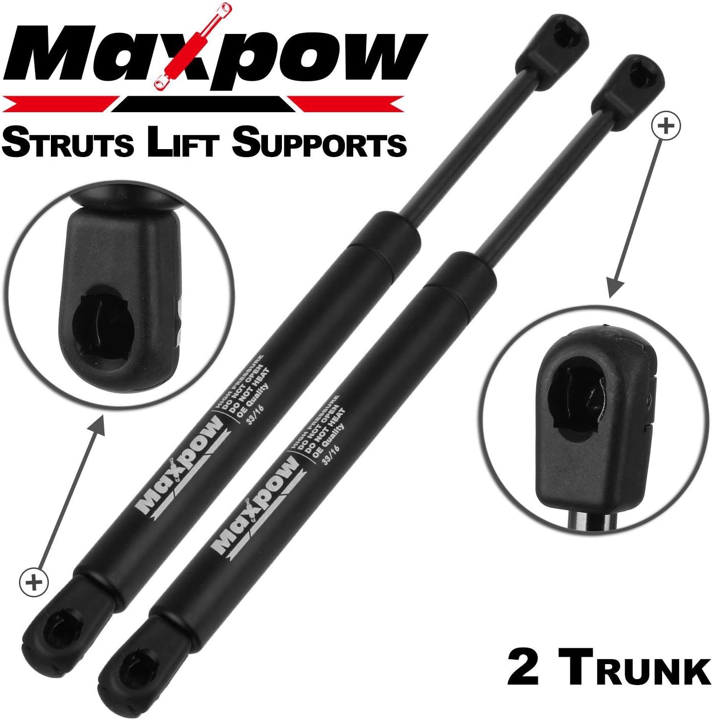 Maxpow Qty 2 Rear Trunk Gas Springs Lift Support Struts Compatible With Ford Fusion 2010-2012/Lincoln MKZ & Zephyr 2010-2012/Mercury Milan 2010-2012 SG404087 (Without Spoiler)