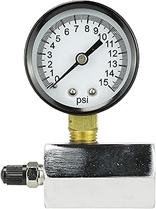 Danco Gas Test Gauge for 0-15 psi at 1/10 Increments, Chrome-Plated (94352)