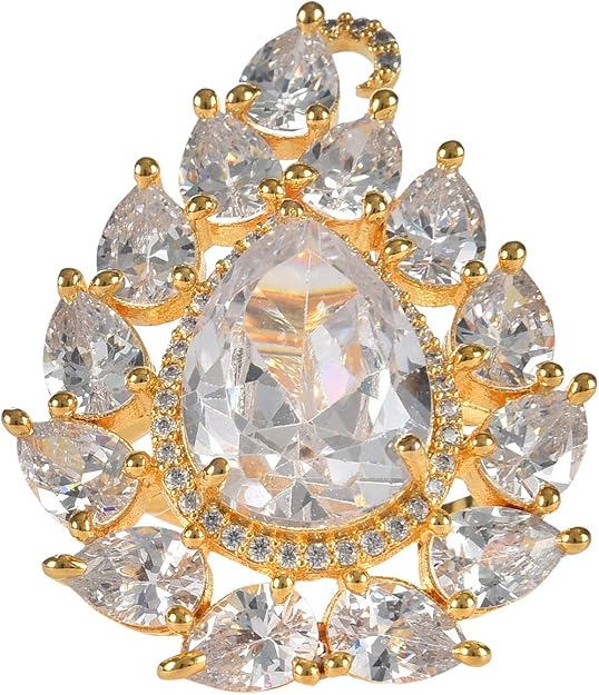 Riyon Jewel Handmade Indian Adjustable Ring for Women Traditional CZ