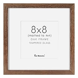 8x8 Square Picture Frame, Solid Oak Wood
