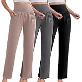 NoirEle 3 Pack Women's Petite Sweatpants, Casual Wide Leg Pants Loose Fit Lounge Pants with Pocket, S-2XL,S-2XL
