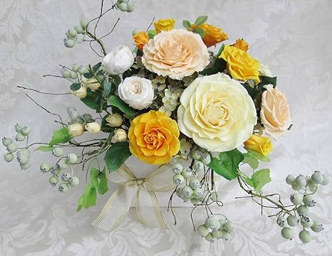 Amazon プリザーブドフラワー 花 白 バラ アレンジ プルミエール Premier プリザーブドフラワー オンライン通販