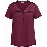 Deyeek Chemo Shirts for Port Access Women 2 Side Snap Short Sleeve Shoulder Surgery Rotator Cuff Dialysis Recovery Shirts