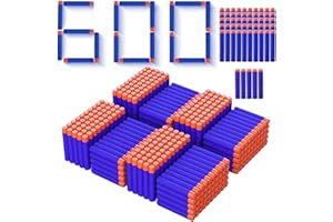 Laoppoc 600PCS Refill Darts Compatible with Nerf Gun Toy Guns N-Strike Elite 2.0 Series, Premium Foam Bullets Pack for Children Kids Birthday Christmas Role Play Nerf Battle Game Gift