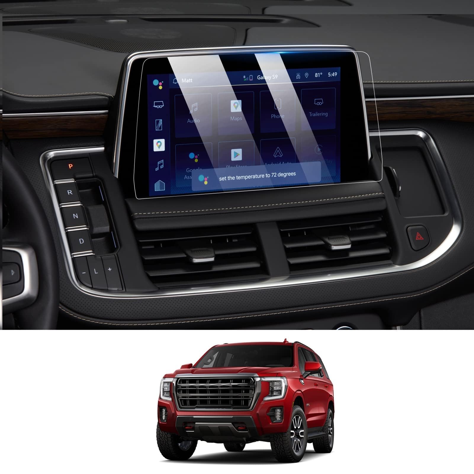 Photo 1 of ***Glass small scratch***Moonlinks Tempered Glass Screen Protector Compatible with 2021-2024 Chevy Tahoe Suburban/GMC Yukon,High Definition 9H Hardness Anti-Fingerprint Protective Foil for 10.2" Navigation Display Touchscreen***Glass small scratch***