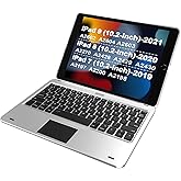 Arteck iPad 9th Gen 10.2-inch 2021 Keyboard Case with Track Pad, Bluetooth Keyboard with Folio Full Protection Case and Touch Pad for Apple 10.2-inch iPad 9, 8, 7 with 130 Degree Swivel Rotating