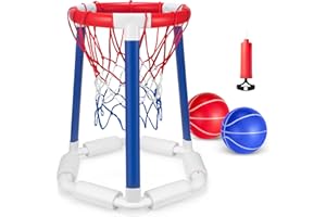 SUGFUT Pool Basketball Hoop Pool Games Pool Toys with 2 Basketballs Floating Basketball Hoop for Pool for Kids & Adults Indoor Outdoor Pool Games