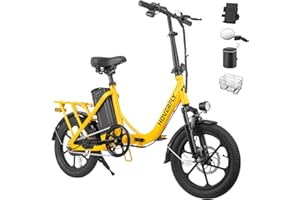 HOVERFLY H3 16" Electric Bike, Max 28Miles Range(Pedal-Assist) Folding E-Bike with Removable Battery, Front Suspension and Commuter Electric Bicycle Adults