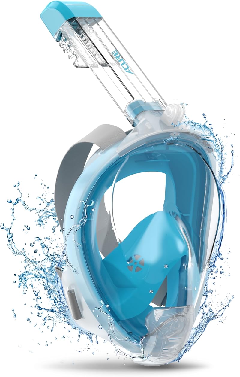 ACURE Full Face Snorkel Mask SN04 with Detachable Camera Mount 180° View