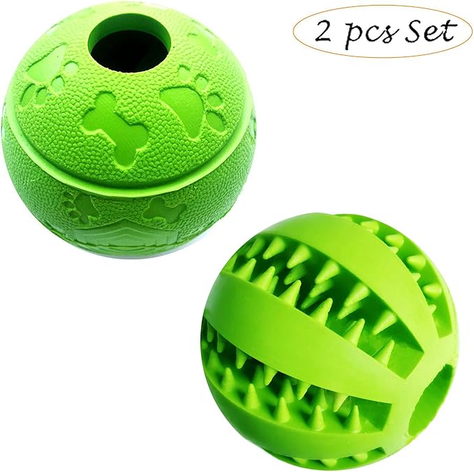 Feixun Pets Dog Treat Toy Ball, Rubber Dog Food Ball,Dog Tooth Cleaning