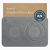 Dorai Home Stone Drying Mat for Dog Bowls – Absorbent Quick-Drying Pet Feeding Mat with Diatomaceous Earth, Non-Slip Base, and Water Gutter – Stone Mat for Dog Food and Water – (23.6" x 15.4")