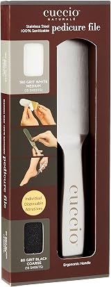 Cuccio Stainless Steel Pedicure File 15 Grit Refill Pads Ergonomic Handle view 1