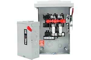 JINDOUZI 2P 60Amp 110/240V 2 Wire Fusible Heavy Duty Safety Switches，Ac Disconnect Switches Box，Quick Disconnect Safety Switch，Equipped with Fuses