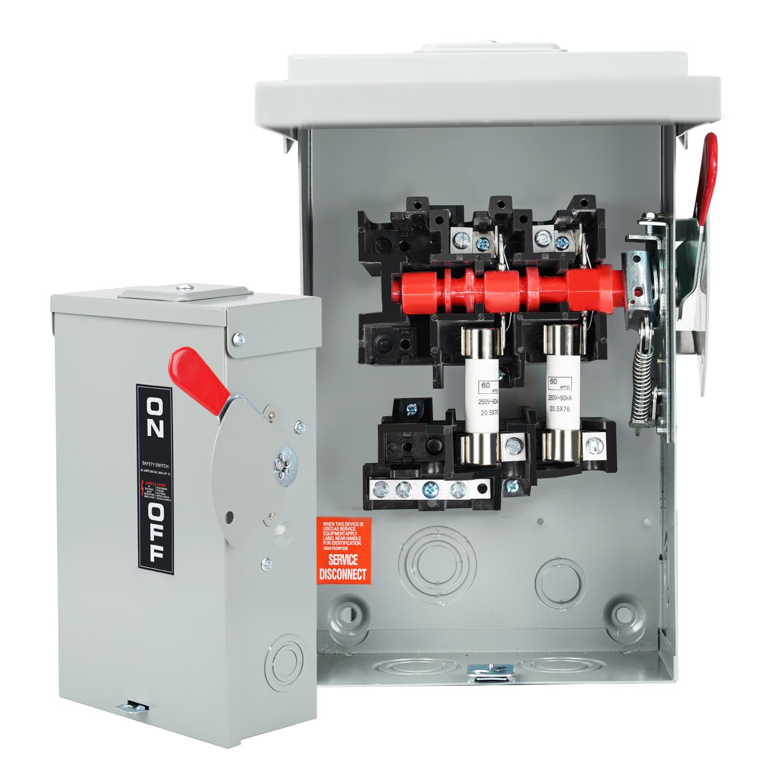 Photo 1 of 2P 60Amp 110/240V 2 Wire Fusible Heavy Duty Safety Switches?Ac Disconnect Switches Box?Quick Disconnect Safety Switch?Equipped with Fuses