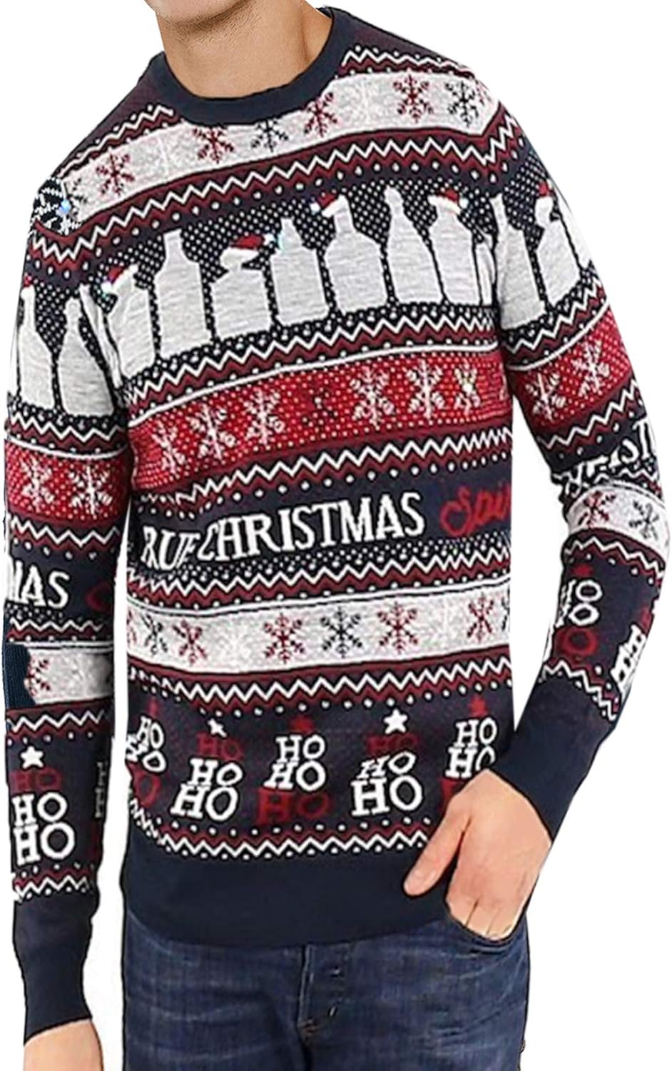 novelty christmas jumpers for mens with lights