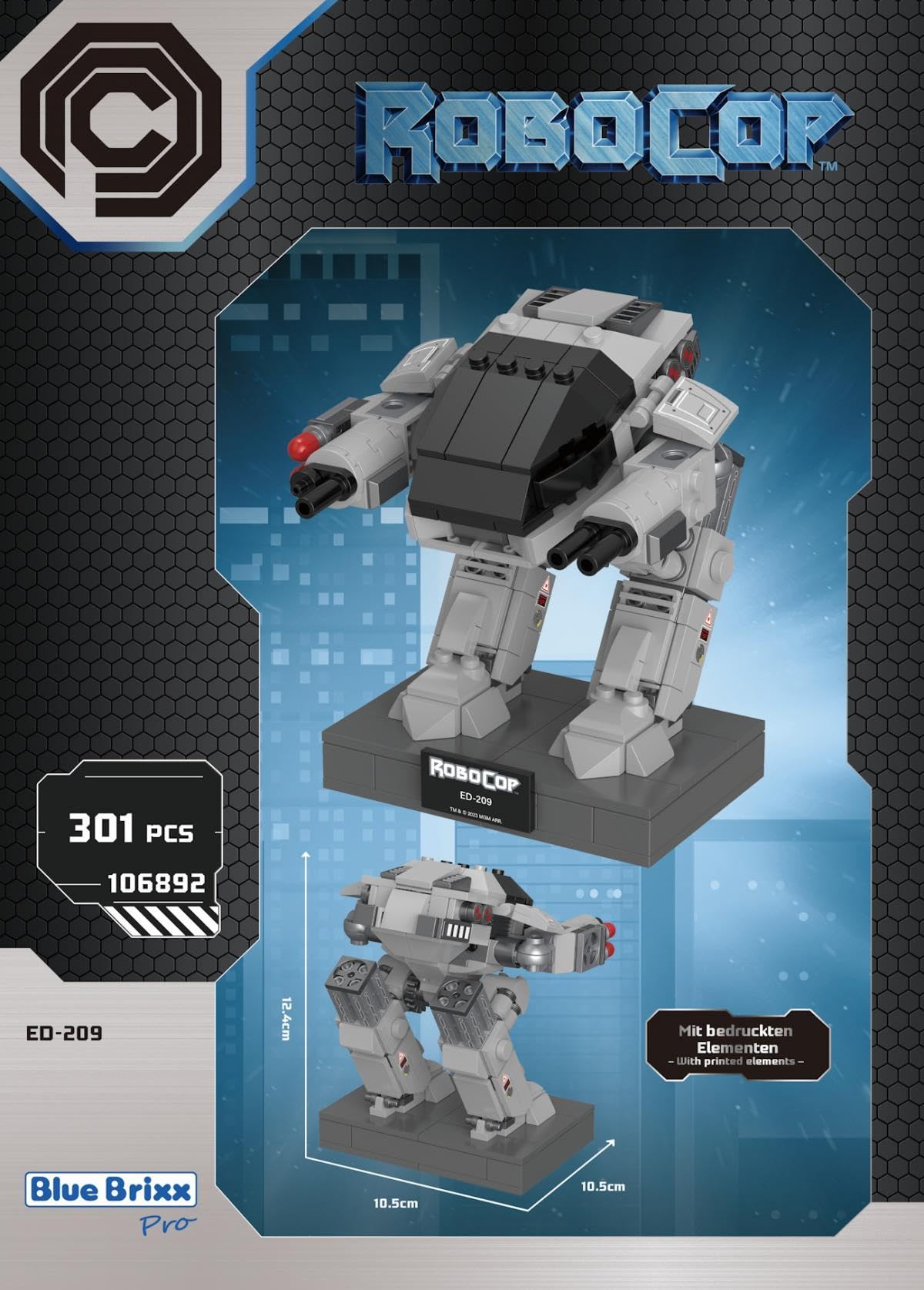 BlueBrixx Pro 106892 – Robocop ED-209 aus Klemmbausteinen mit 301 Bauelementen 4