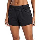 1 or 5 Pack Women's Lounge Workout Shorts with Zipper Pockets | 5" Inseam, Lightweight, Relaxed Fit, for Running Gym Athletic Casual Wear