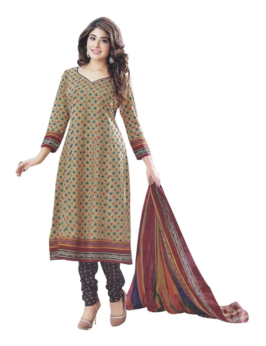 Buy Party Wear Dresses Women's Cotton Unstitched Dress Material (Green